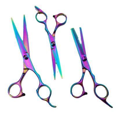 China Hot Selling Stocked Professional Dog Grooming Scissors Set Colorful Hairdressing Tool Pet Scissor Combo Kit for sale