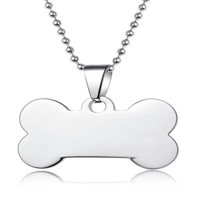 China Souvenir Blank or Laser Engraving Bone Shape Stainless Steel Logo Wholesale Dog Tag for sale