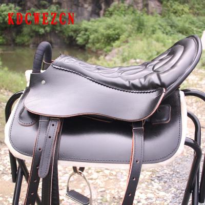 China Western Premium Color Leather Brown Horse Racing Saddle Resistance Saddle Riding Suppliers KDCWEZCN for sale