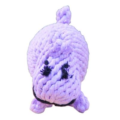 China Custom Eco-friendly Small Dog Shape Animals Funny Animal Chew Toy Cotton Rope Dog Toy for sale