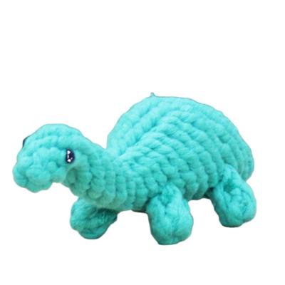 China Small Animals Pet Toys Cotton Rope Woven Dinosaur Train Dog Bite-Resistant Toy Chew Dog Rope Knot Supplies for sale