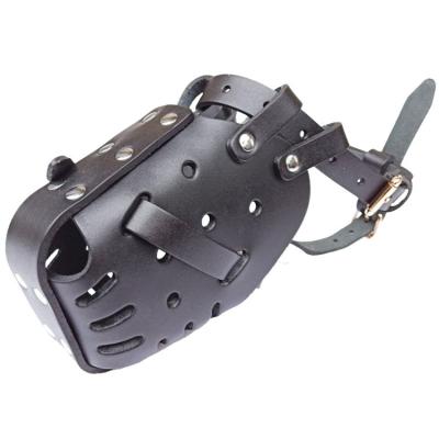 China Factory Price Viable Multifunctional Anti-bite Genuine Leather Dog Muzzle for sale