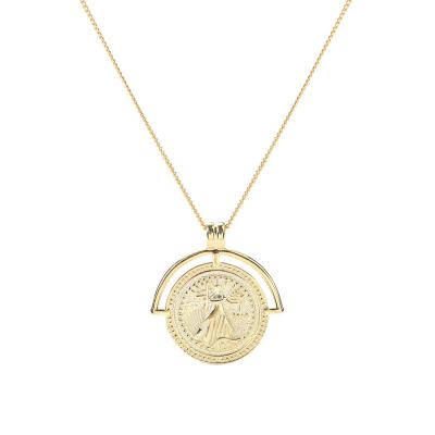 China Portrait Design K18 Gold Silver Coin Necklace Best Casual/Sporty Prices For Women Jewelry for sale