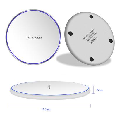 China Mobile Phone Factory Price Pad 10W Qi Fast Wireless Charging Wireless Charger For Phone Fast Round Wireless Charger for sale