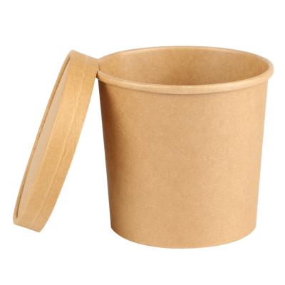 China Biodegradable High Quality Customized Logo Takeaway Paper Disposable Kraft Paper Bowl for sale