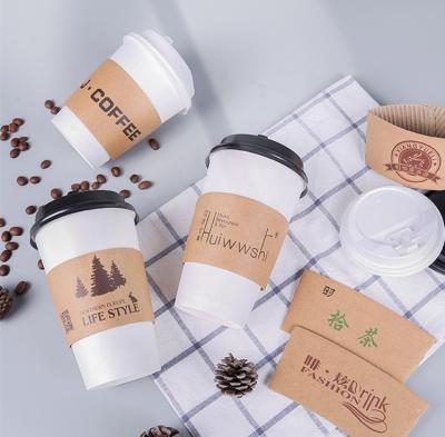 China Biodegradable Disposable Printed Coffee Cup Paper Sleeve for sale