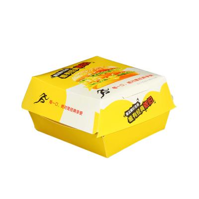 China Recyclable Disposable Burger Box Chicken Burger Sandwich Snack Box for sale