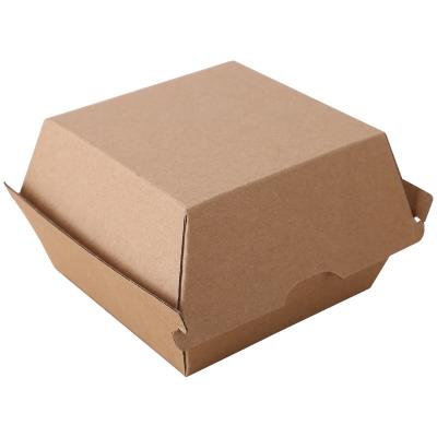 China Fast Food Recyclable Corrugated Hamburger Box Disposable Snack Box for sale