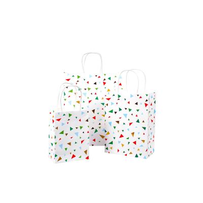 China Recyclable New Style 2019 Stripe Colorful Ripple Printing Small Cool Kraft Bag for sale