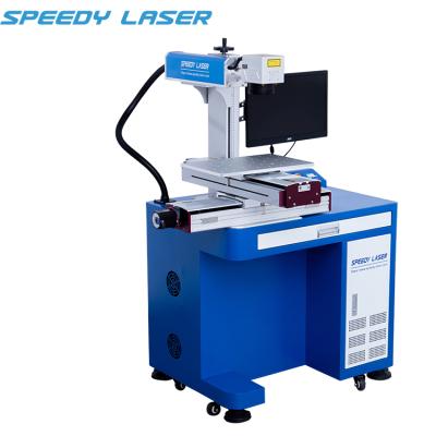 China Laser Marking 50W 60W 100W Fiber Laser Marking Engraving Machine With 400*400mm Moving Table Large Marking Area for sale