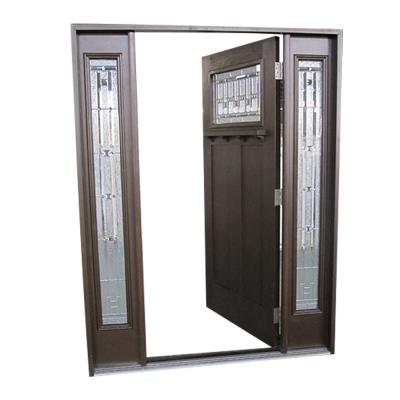 China Traditional US and UK standard with WPC door frame prehung fiberglass door for sale