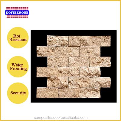 China Lightweight High Quality Solid Exterior Stone Panels Faux Stone Travertine Flexible Brick Wall Panels for sale