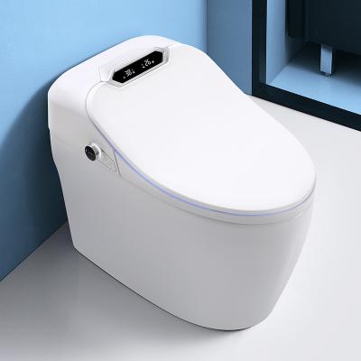 China One Piece Modern Sanitary Smart Strapless Toilet Automatic Operation Ware Wc Ceramic Foot Control Flush Automatic Smart Toilets for sale