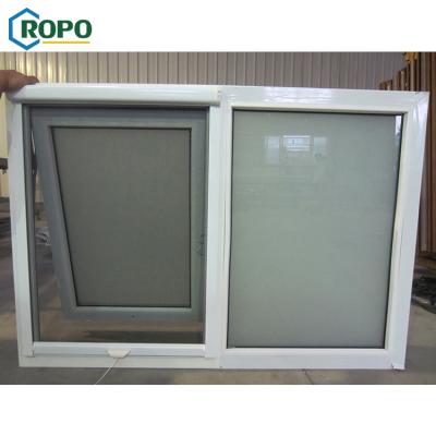 China Magnetic Screen AWA Vinyl Glaze House Awning Window Windproof Vent With Frost Glaze for sale