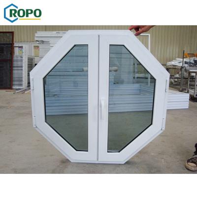 China AS2208 Magnetic Screen PVC Curve Hurrricane Glass Fix Outside Opening Window for sale