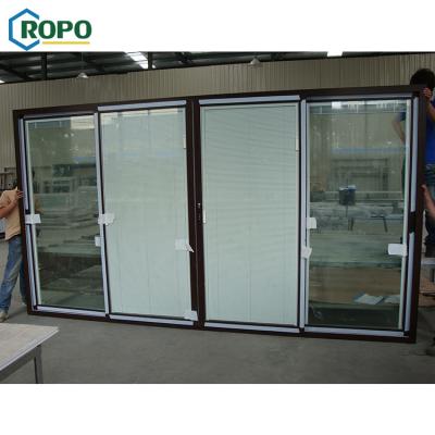 China NZS4211 Vinyl Modern Terrace UPVC Plastic Automatic Glass Plate Triple Door for sale