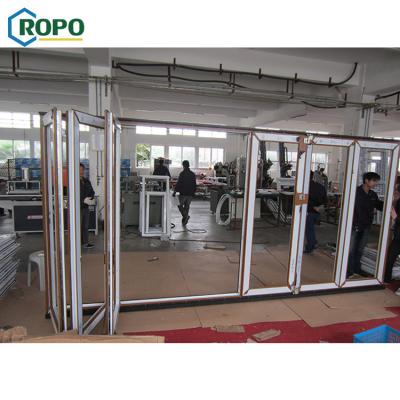 China Modern Australia Standard Exterior Manufacturing Transparent Glass Balcony UPVC Bifold Bifold Door for sale