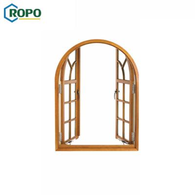 China Magnetic Casement Screen AS2208 French Grill Design Aluminum Glass Window With Arch for sale