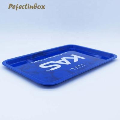 China Christmas Promotion Packaging Box Custom Food Safe Painted Rectangular Full Metal Serving Tray for sale