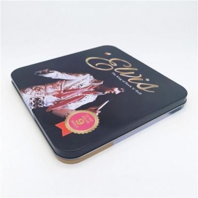 China Recycled Materials 2022 Flat Square Metal Tin Case For CD Or DVD Packaging for sale