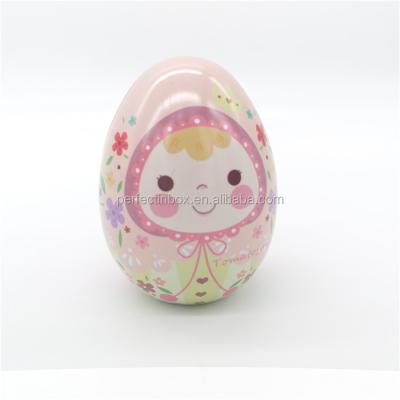 China Gift & Similar craft size with real empty cute egg shaped egg tin box for sale