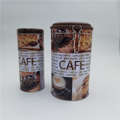 China Coffee 250 grams 500 grams of coffee coffee tin can box with airtight plastic lid and steel wire closure for sale