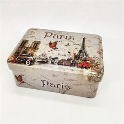 China Recycled Materials Custom Embossed Travel Souvenir Gift Tin Box for sale