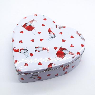 China Gift & Hot Sale Customized Craft Chocolate Cookie Gift Metal Tin Tin Heart Shaped Candy Customized Box For Valentine's Day for sale