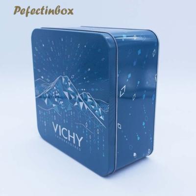 China Cosmetic Custom Printed Square Metal Box For Cosmetic Products for sale