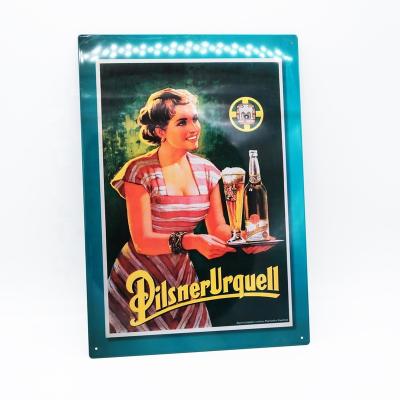 China Europe Custom Design Metal Tin Sign With Folded Or Rolled Edge For Bar Promotion for sale