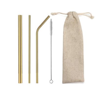 China Metal Viable Straw Reusable Drinking Straws Stainless Steel Straw Set 20% Discount for sale