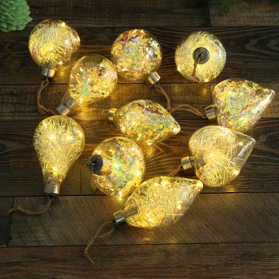 China Christmas Decoration Supplies Wholesale Christmas Decoration Supplies LED Night Light Christmas Tree Glowing Bulb Heart Hanging Ornament for sale