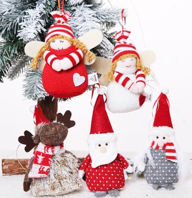 China 2021New Christmas Eco-friendly Santa Claus Muppet Angel Snowman Doll Hanging Prop for Christmas Party Decoration for sale