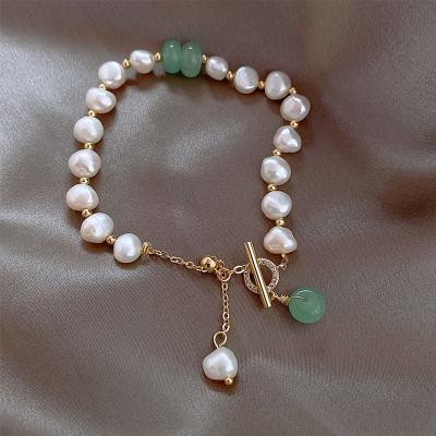 China TRENDY Freshwater Pearl Bracelets Personalized Charm Bracelet OT Buckle Rhinestone Hand Accessories for sale