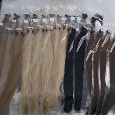 China Double Amara Silky Straight Wave 50% Pulled Russian Tape Hair Extensions In Warehouse for sale