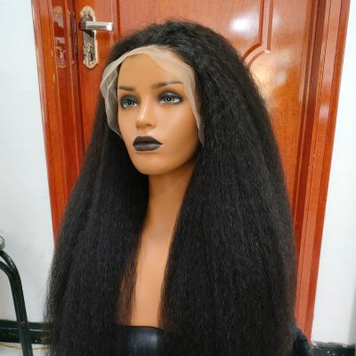 China High quality kikny straight wigs Amara CURLY STRAIGHT human hair lace front wig natural hair 30 inch wigs in stock qing de dao for sale