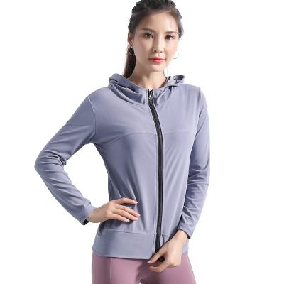 China Custom Print Breathable Logo Zip Sport Jacket And Tops Female Fitness Yoga Coats 2021 Wholesale Running Clothes Workout for sale