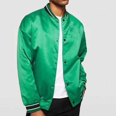 China Breathable Satin Bomber Jacket Mens Winter Baseball Jacket Bomber Jacket Satin for sale