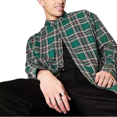 China High quality breathable flannel plaid shirt men long sleeve streetwear witer custom shirts for men for sale