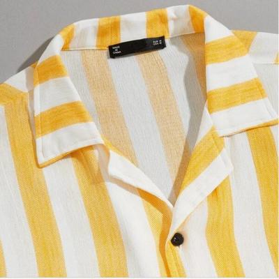 China OEM Breathable Custom Wholesale Short Sleeve Striped Shirts For Mens 100% Cotton Mens Shirt for sale