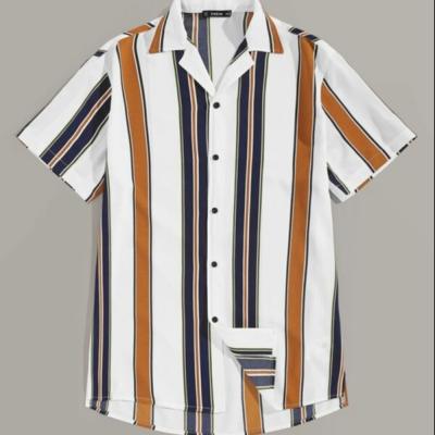 China OEM Breathable Custom Wholesale Short Sleeve Striped Shirts For Men Fashion Cotton Mens Shirt for sale