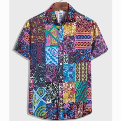 China Custom Wholesale OEM Men's Breathable Apparel Shirt Short Sleeve Printed Shirts For Men 100% Cotton for sale