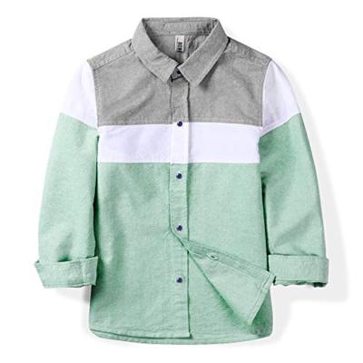 China Topshow Garment Wholesale 100% Sustainable Cotton Button Down Kids Long Sleeve Shirt for sale