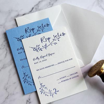 China Europe Elegant Luxury Customized Letterpress Printing Wedding Handmade Invitations for sale