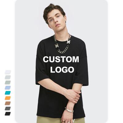 China Menst-Shirts 100% Custom Free Logo Graphic Wholesale Summer Blank Ctotton Anti-Wrinkle Loose Fit Plus Size Men's Oversized T-Shirt for sale