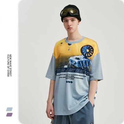 China Free Custom Logo Men Summer Oversized Anti-Wrinkle T-shirt With Digital Printing Streetwear Short Men T-shirt Hip Hop Cotton Sleeve Top Tee for sale