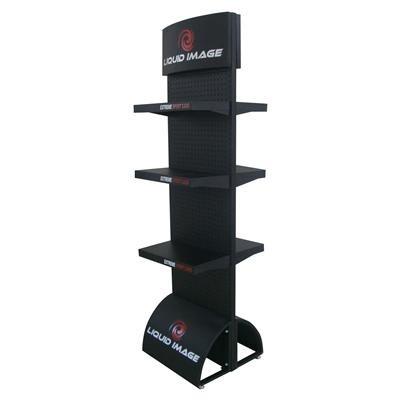 China Heavy duty Black Metal Display Rack two sided powder coated 6 layers shelves for store for sale