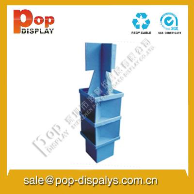 China Blue Biscuit Foldable Cardboard Display Stands For Supermarket for sale