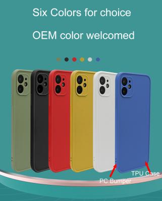 China Modern Contrast Color Empty Case For Tempered Glass Bumper Case PC+TPU Or PU Sticker Case Back for sale