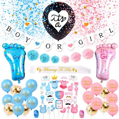 China Modern Gender Reveal Party Supplies Pack With Boy OR Girl Banner Mum To Be Belt Gender Reveal Props for sale